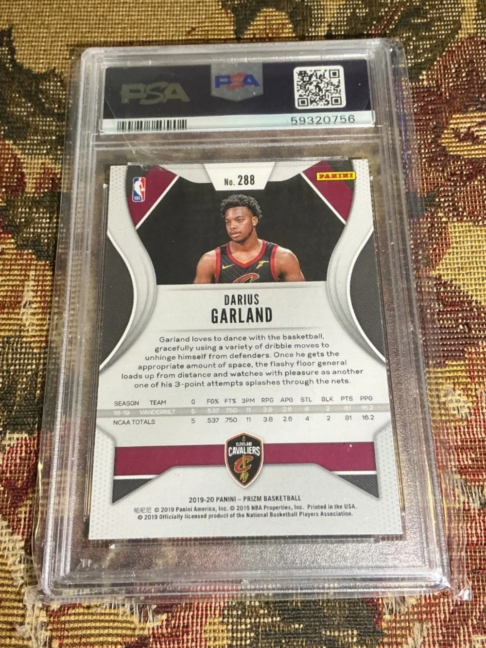 2019 Panini prizm Darius Garland #288 rookie card Graded PSA 10